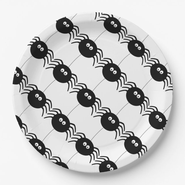 Pratos de Papel de Halloween/Aranhas (Frente)