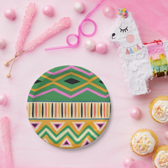 Pratos de Papel de Impressão Africana (Festa)