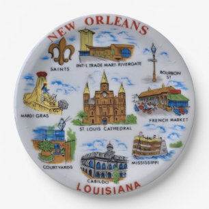 Pratos de papel de lembrança de Nova Orleans