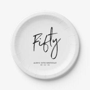 Pratos de Papel de Letreiro Moderno para 50º Anive
