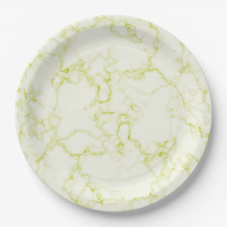 Pratos de Papel de Mármore Branco Verde
