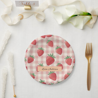 Pratos de Papel de Morango Personalizados para Fes