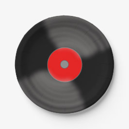 Pratos de Papel de Música de Vinil Retro dos Anos