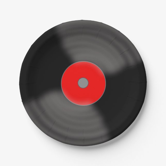 Pratos de Papel de Música de Vinil Retro dos Anos  (Frente)