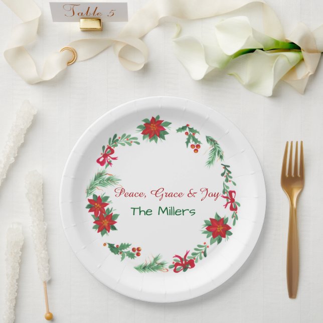Pratos de Papel de Natal (Casamento)