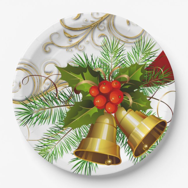 Pratos de papel de Natal de inverno (Frente)