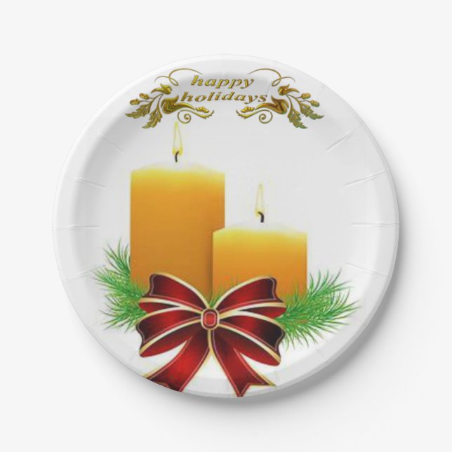Pratos de Papel de Natal, Feliz Natal (Frente)