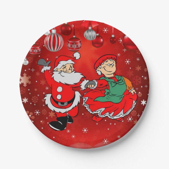 Pratos de Papel de Natal, Papai Noel (Frente)