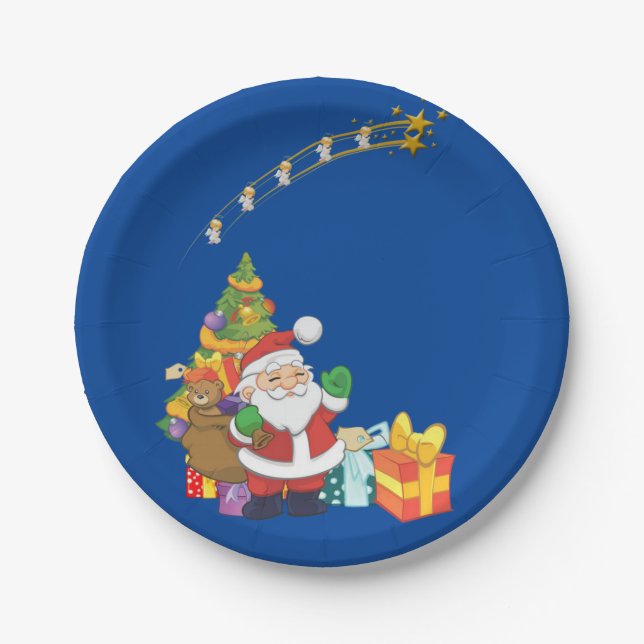 Pratos de Papel de Natal, Papai Noel (Frente)