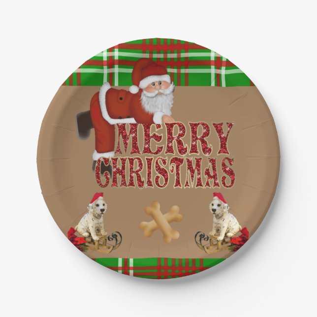 Pratos de Papel de Natal, Papai Noel (Frente)