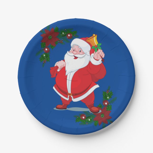 Pratos de Papel de Natal, Papai Noel (Frente)
