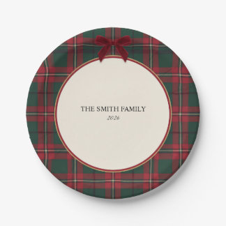 Pratos de Papel de Natal Personalizados com Laço X