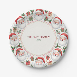 Pratos de Papel de Natal Personalizados do Papai N