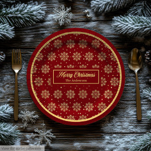 Pratos de Papel de Natal Personalizados Vermelho D
