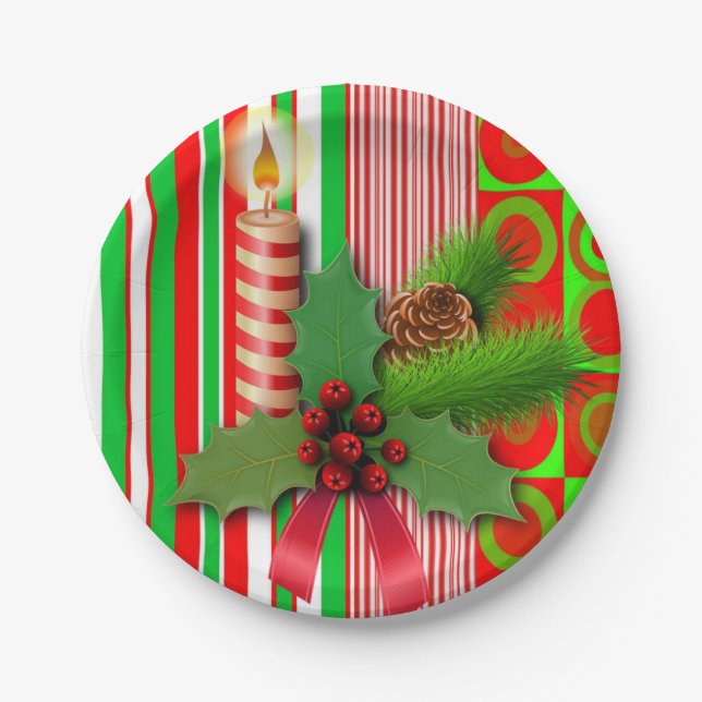 Pratos de Papel de Natal, Vela (Frente)