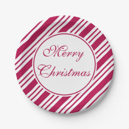 Pratos de Papel de Natal Vermelho com Peppermint p