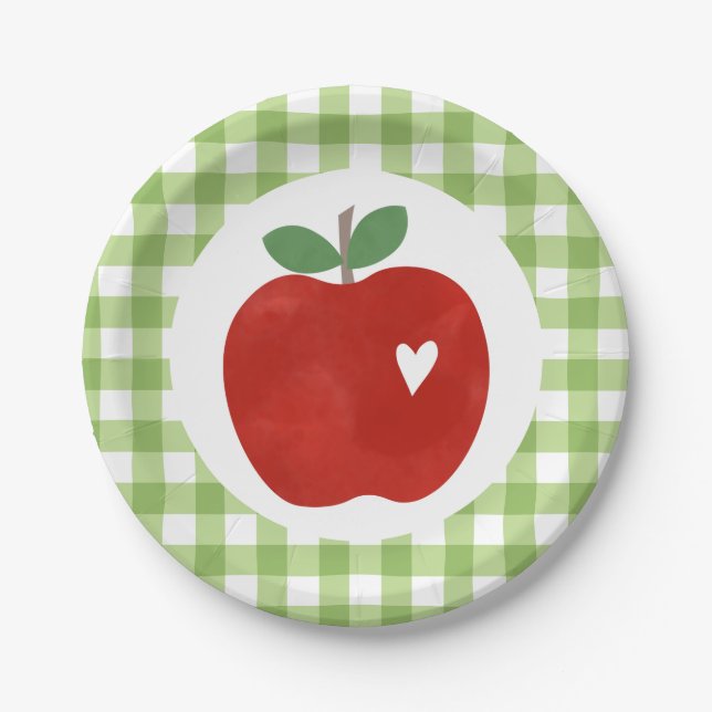 Pratos de papel de primeiro aniversário Apple of o (Frente)