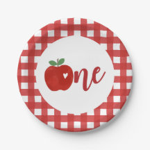 Pratos de papel de primeiro aniversário Apple of o
