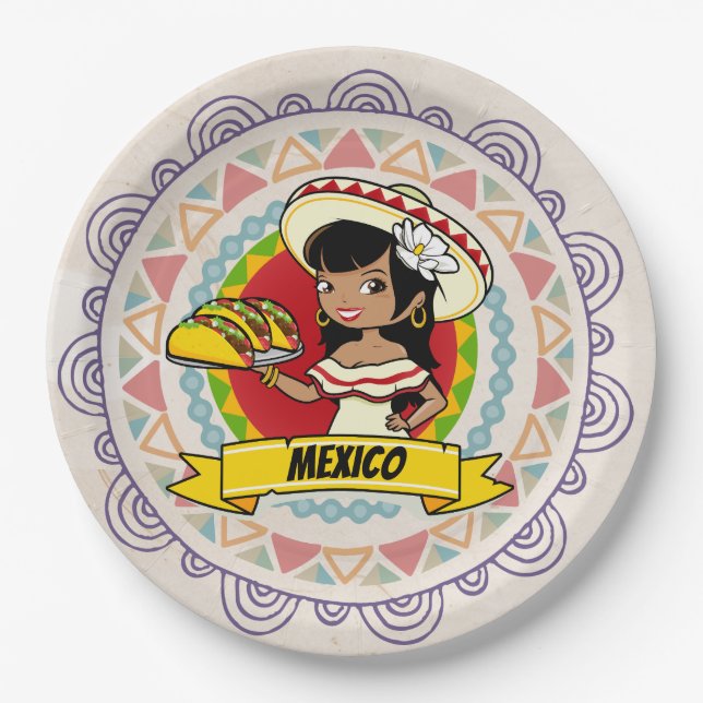 Pratos de Papel de Taco Mexicano (Frente)