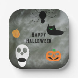 Pratos de Papel Decorativos de Halloween