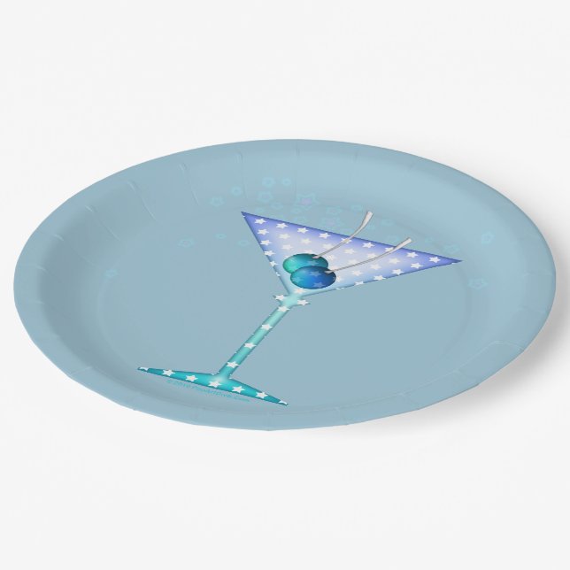 PRATOS DE PAPEL, DESIGN BLUE MARTINI (Inclinado)
