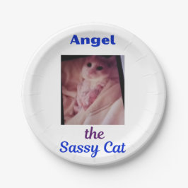 Pratos de Papel do Anjo o Gato Sassy