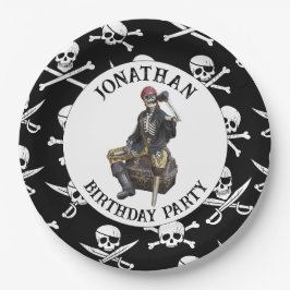 Pratos de Papel Esqueleto Pirata
