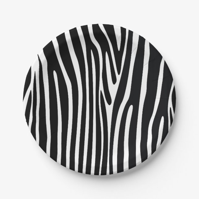 Pratos de Papel Estampa de Zebra Safari (Frente)