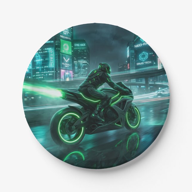Pratos de Papel Estilo Moto (Frente)