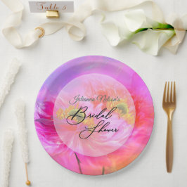 Pratos de papel fantasia floral rosa