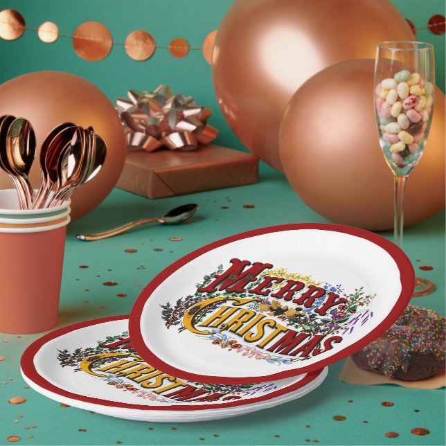 Pratos de Papel Feliz Natal (Múltiplo)