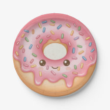 Pratos de Papel Festa Hanukkah Design Donut Doce