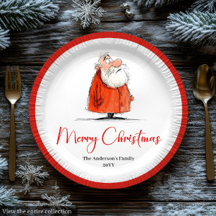 Pratos de Papel Festivos Natalícios do Papai Noel