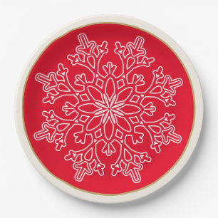 Pratos de Papel Floco de Neve de Natal Nórdico