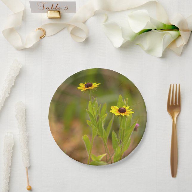 Pratos de Papel Flor Margarida Amarela (Casamento)