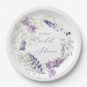 Pratos de Papel Florais Roxo + Lavanda