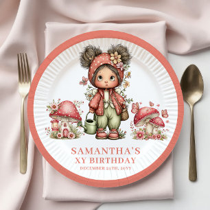 Pratos de Papel Floral Pastel Fada Fofa 6º Anivers