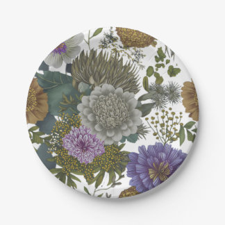 Pratos de Papel Floral Vintage Elegantes