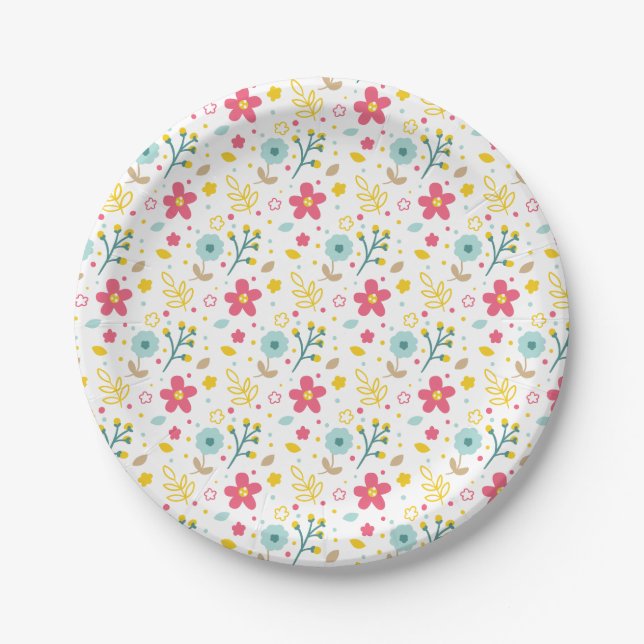 Pratos de Papel Flores de Primavera (Frente)