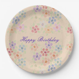 Pratos de papel floridos pastelados lindos para an