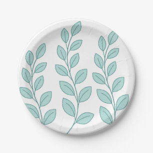 Pratos de Papel Folhas Natureza