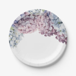 Pratos de Papel Hydrangea para Chá de Noiva