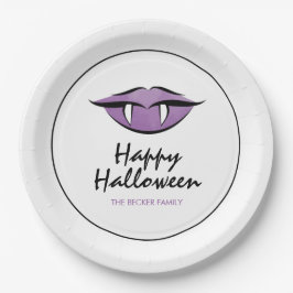 Pratos de Papel Lábios de Vampiro Goth Feliz Hallo