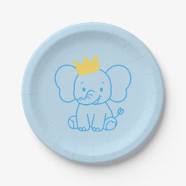 Pratos de Papel Little Prince Elephant Baby Shower