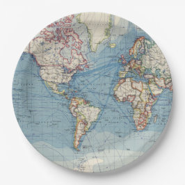 Pratos de Papel Mapa Antigo