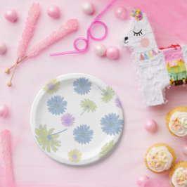 Pratos de Papel Margaridas Enfeitadas