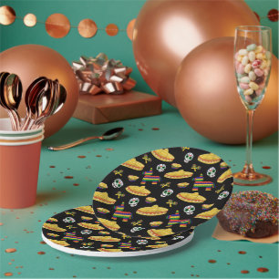 Pratos de Papel Mexican Fiesta & Día de Muertos