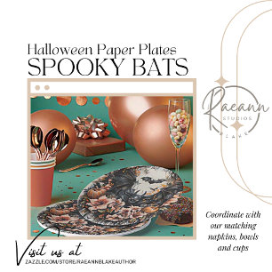 Pratos de Papel Morcegos Assustadores de Halloween