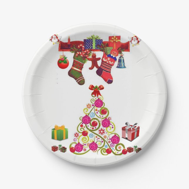 Pratos de papel Natal (Frente)