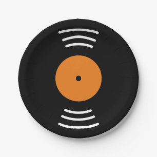 Pratos de papel novidade disco de vinil para festa